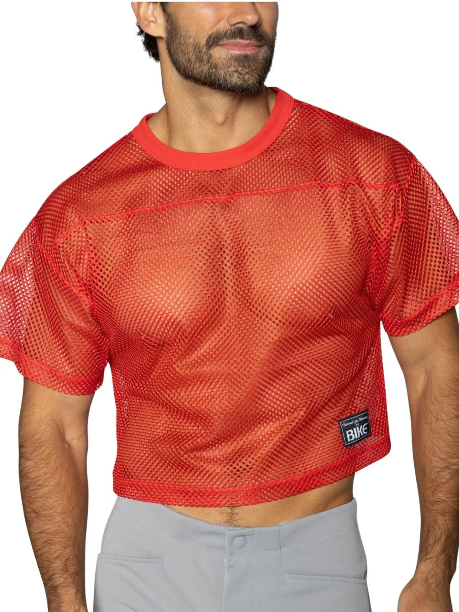 BIKE Athletic BAM134 Short Sleeve Practice Jersey in Color Bright Red - Image 2