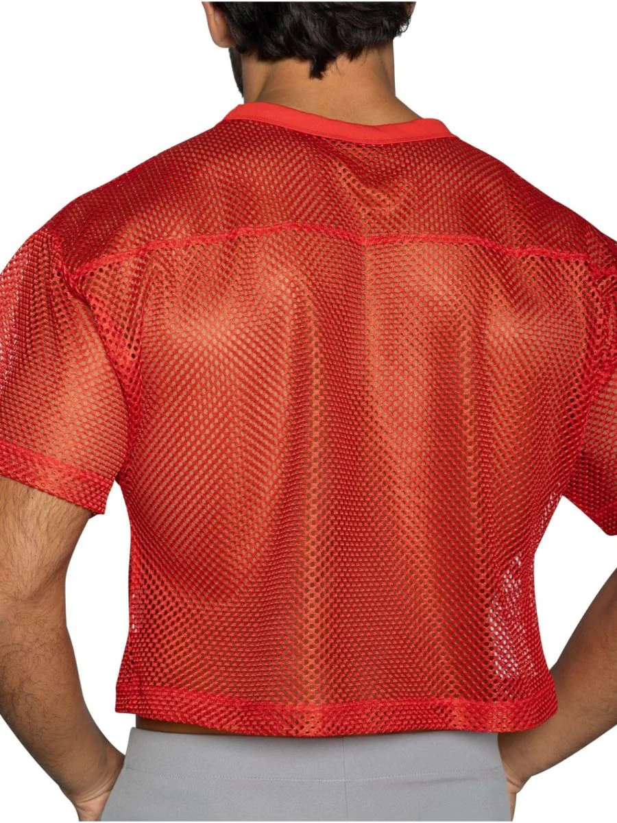 BIKE Athletic BAM134 Short Sleeve Practice Jersey in Color Bright Red - Image 3