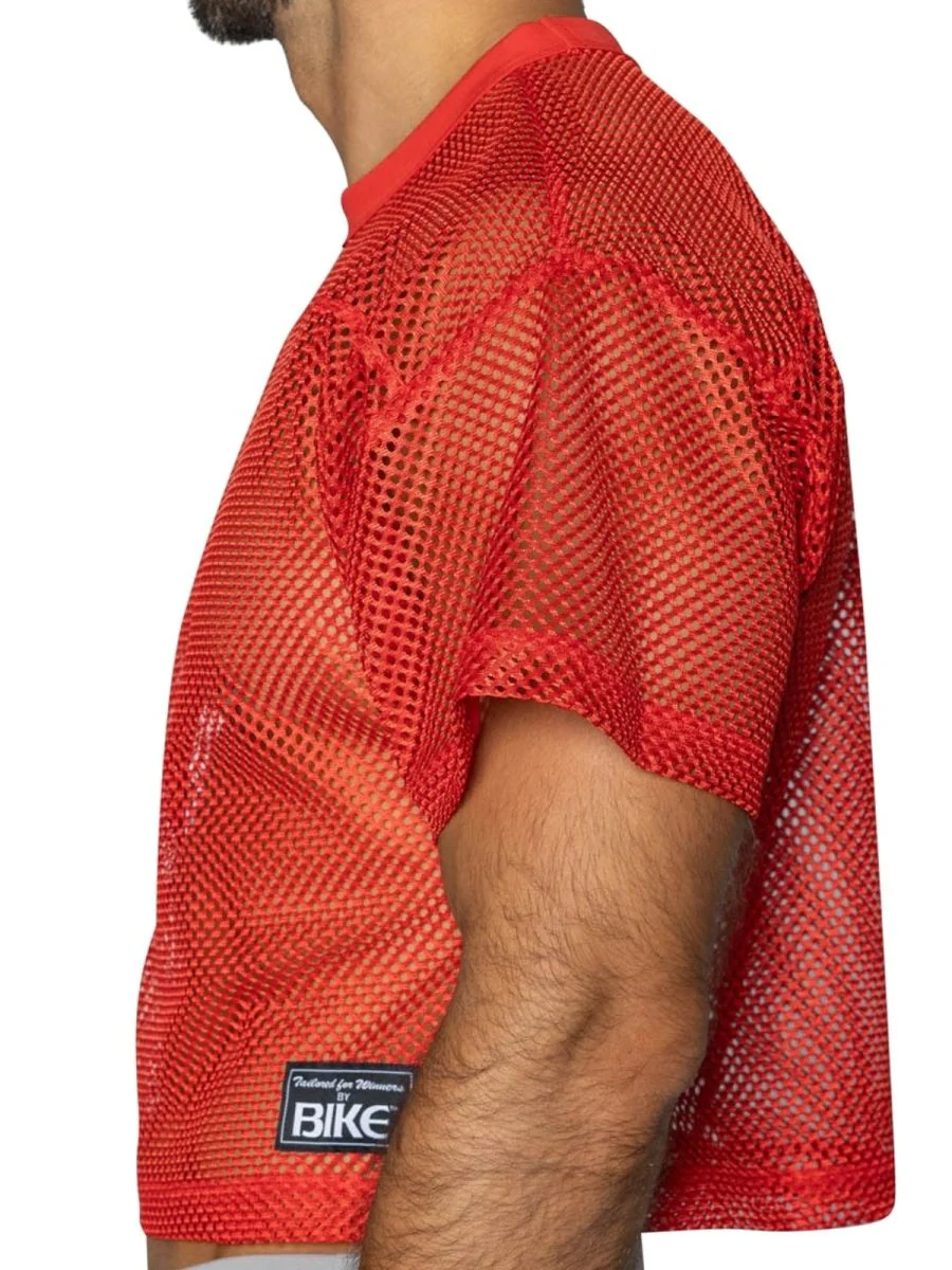 BIKE Athletic BAM134 Short Sleeve Practice Jersey in Color Bright Red - Image 4