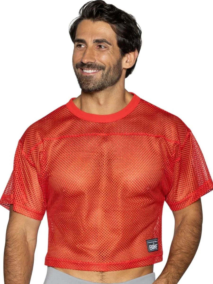 BIKE Athletic BAM134 Short Sleeve Practice Jersey in Color Bright Red - Image 5