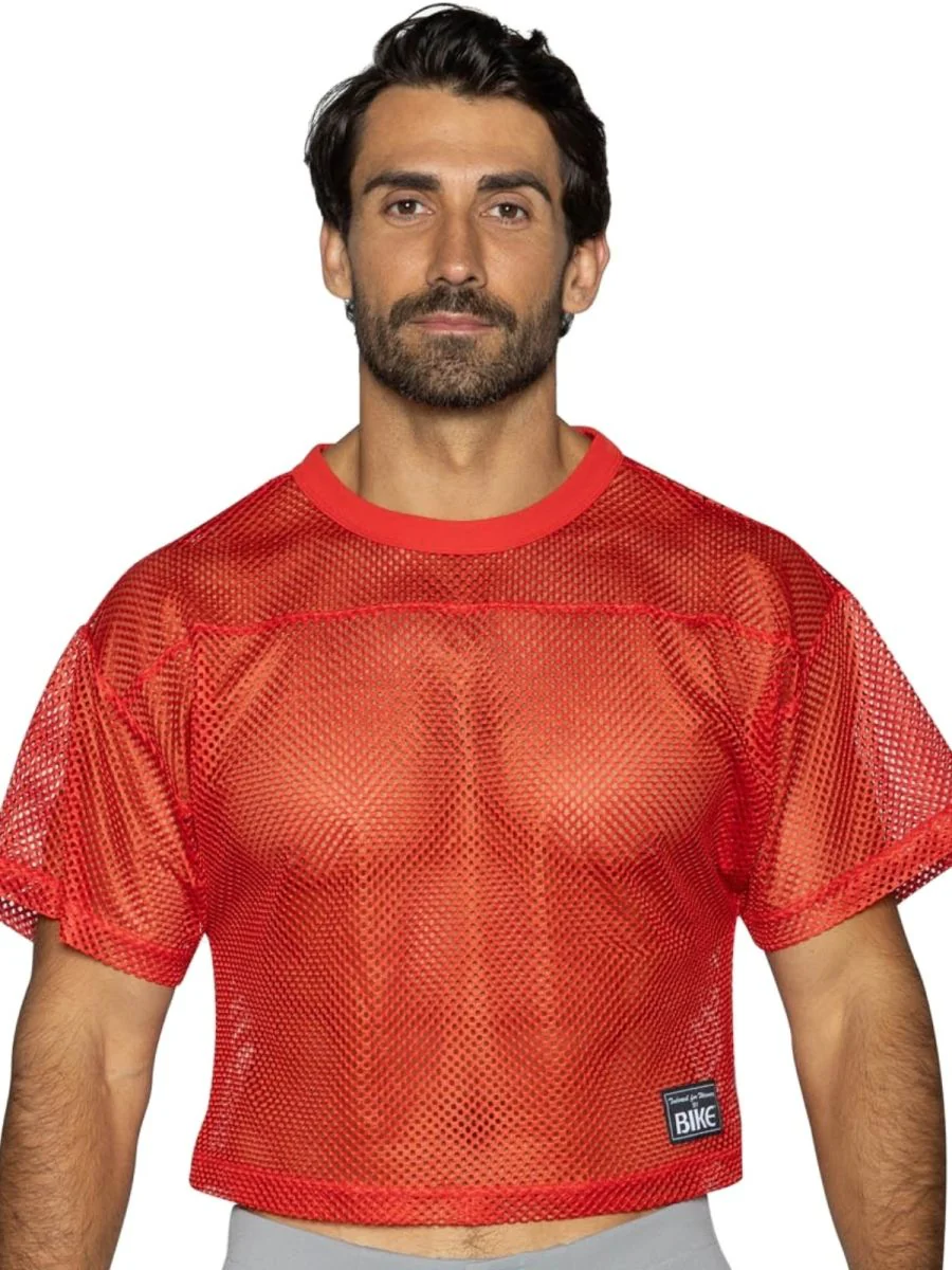 BIKE Athletic BAM134 Short Sleeve Practice Jersey in Color Bright Red - Image 6