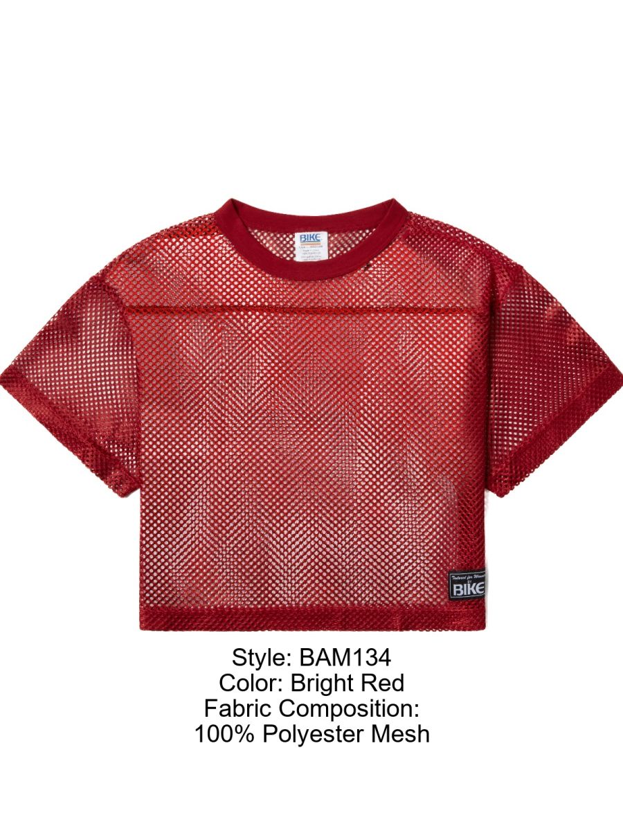 BIKE Athletic BAM134 Short Sleeve Practice Jersey in Color Bright Red - Image 8