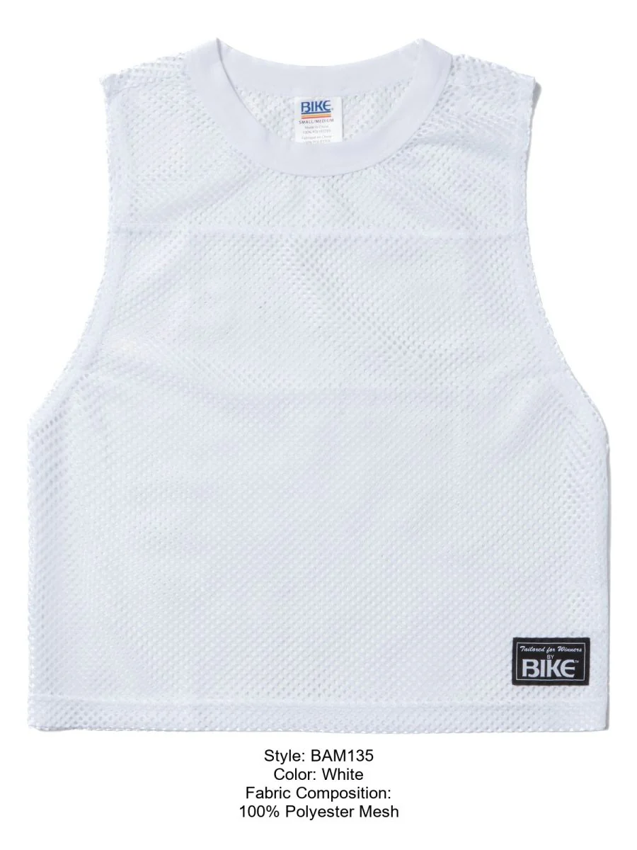 BIKE Athletic BAM135 Sleeveless Practice Jersey - Performance Color White - Image 8