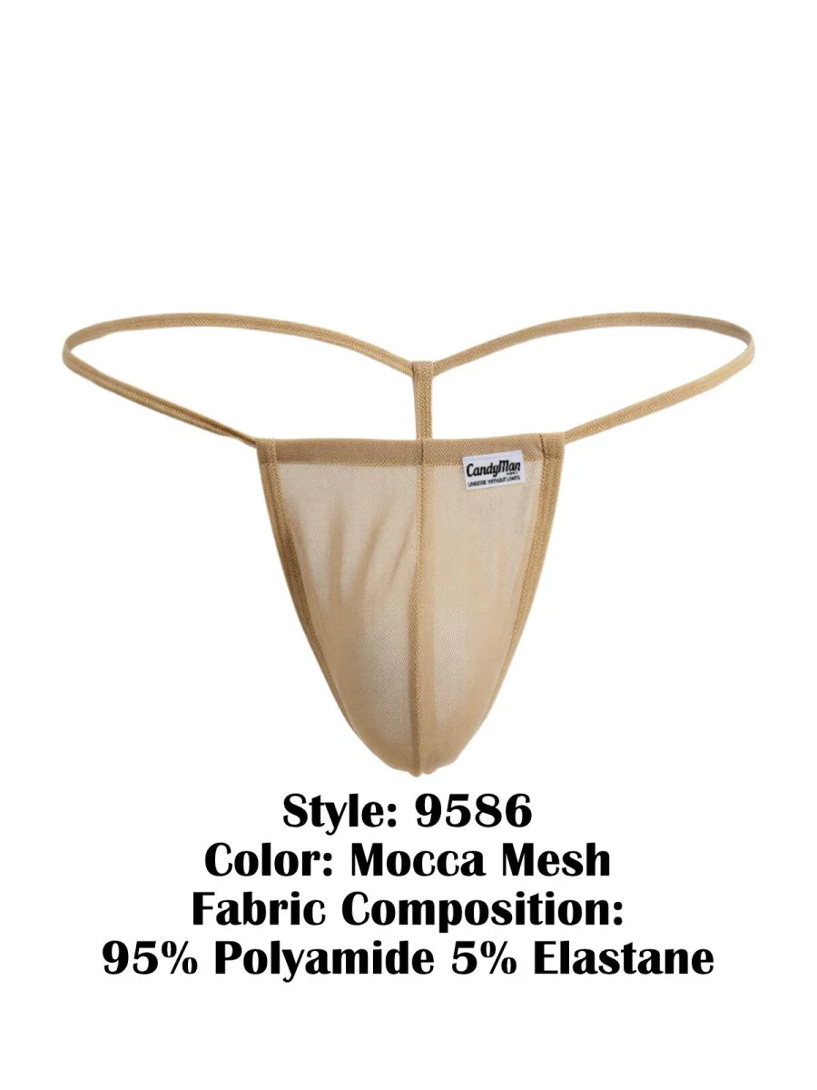 CandyMan 9586 Men's G-String Thong Color Mocca Mesh - Image 8