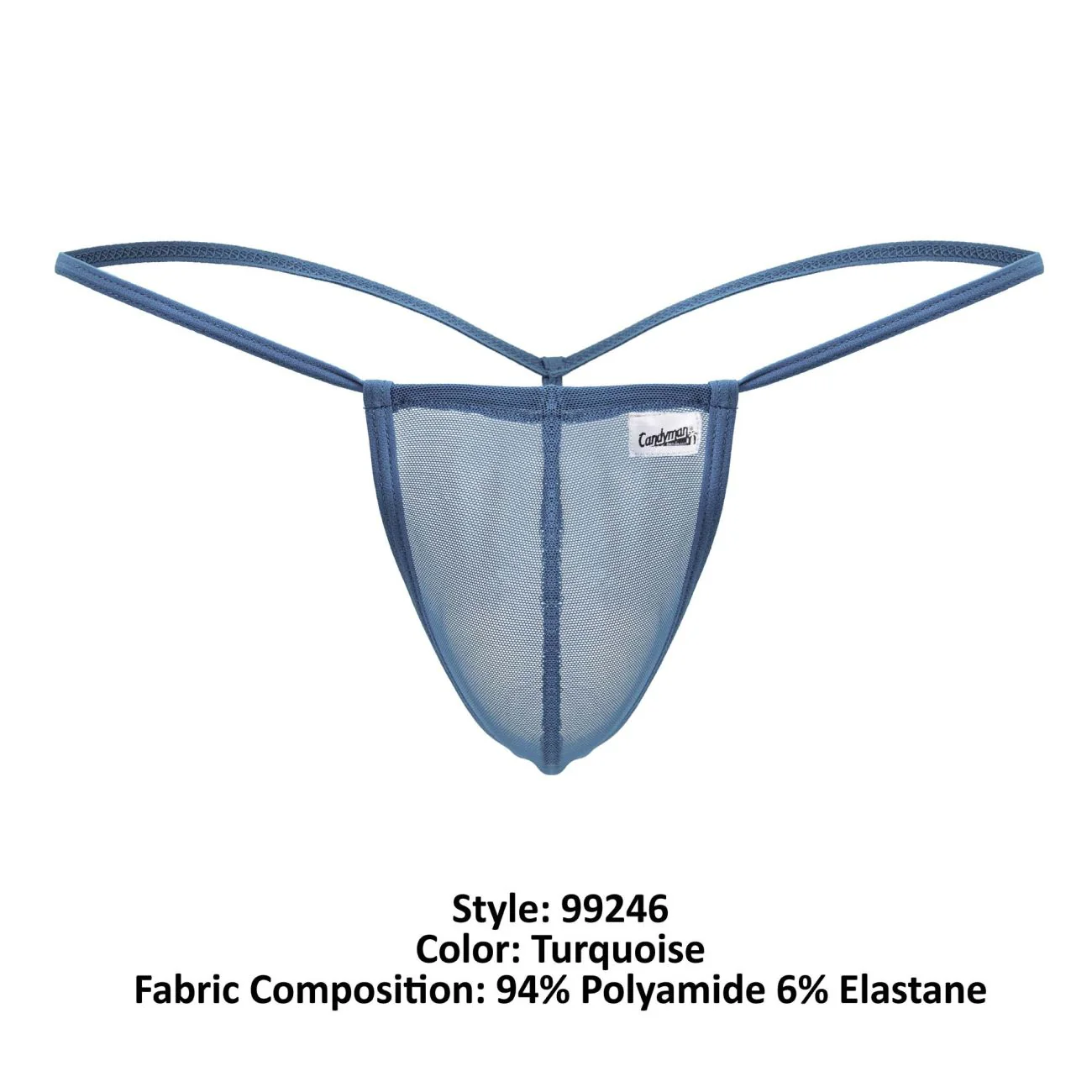 CandyMan 99246 Men's Underwear G-String Mesh Thongs Color Turquoise - Image 8