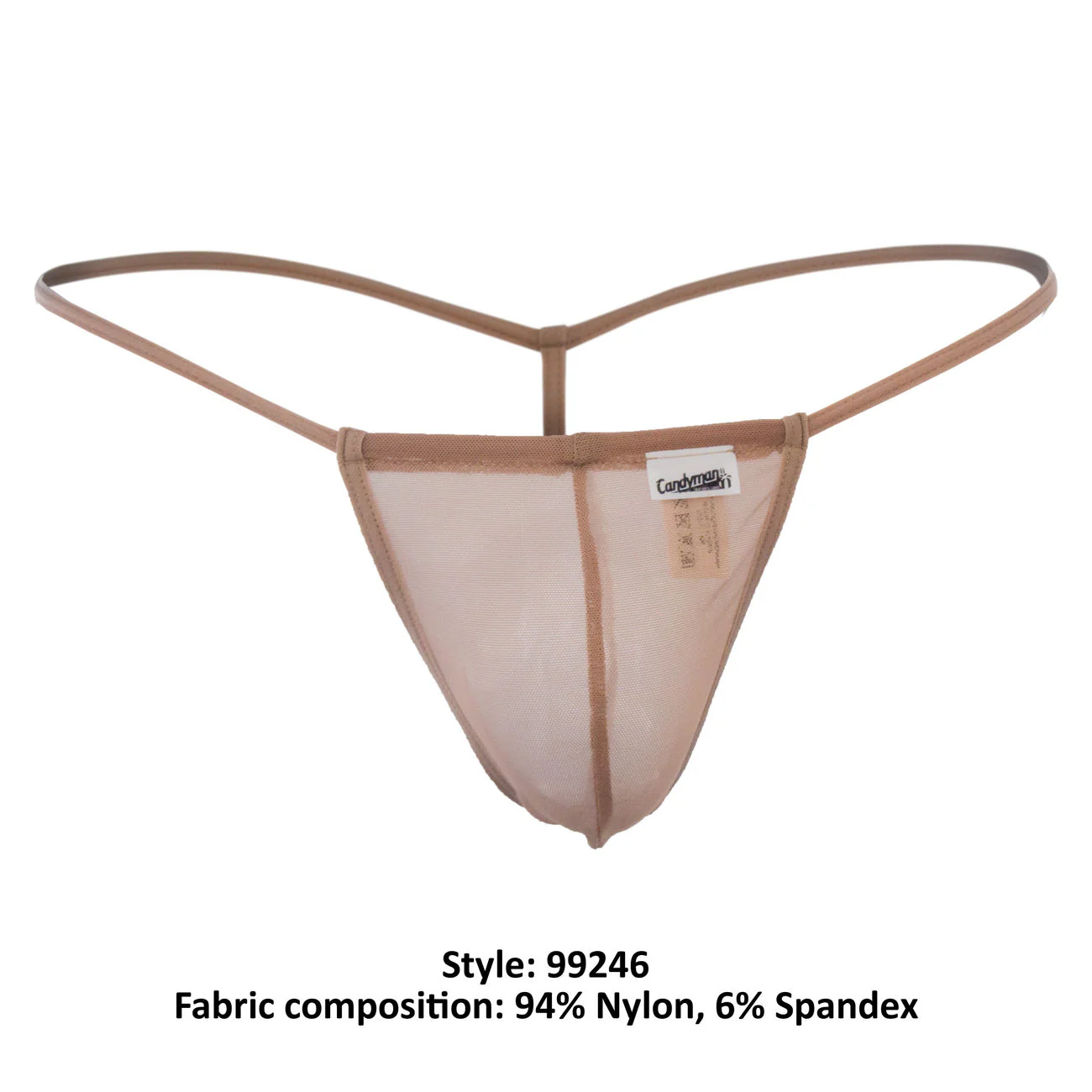 CandyMan 99246 Men's Underwear G-String Mesh Thongs Color Beige - Image 8