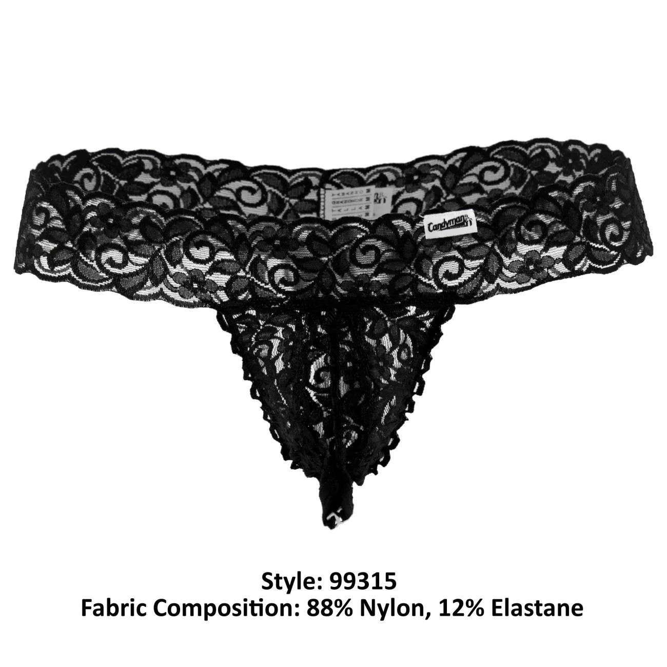 CandyMan 99315 Peek a Boo Thongs Color Black - Image 8