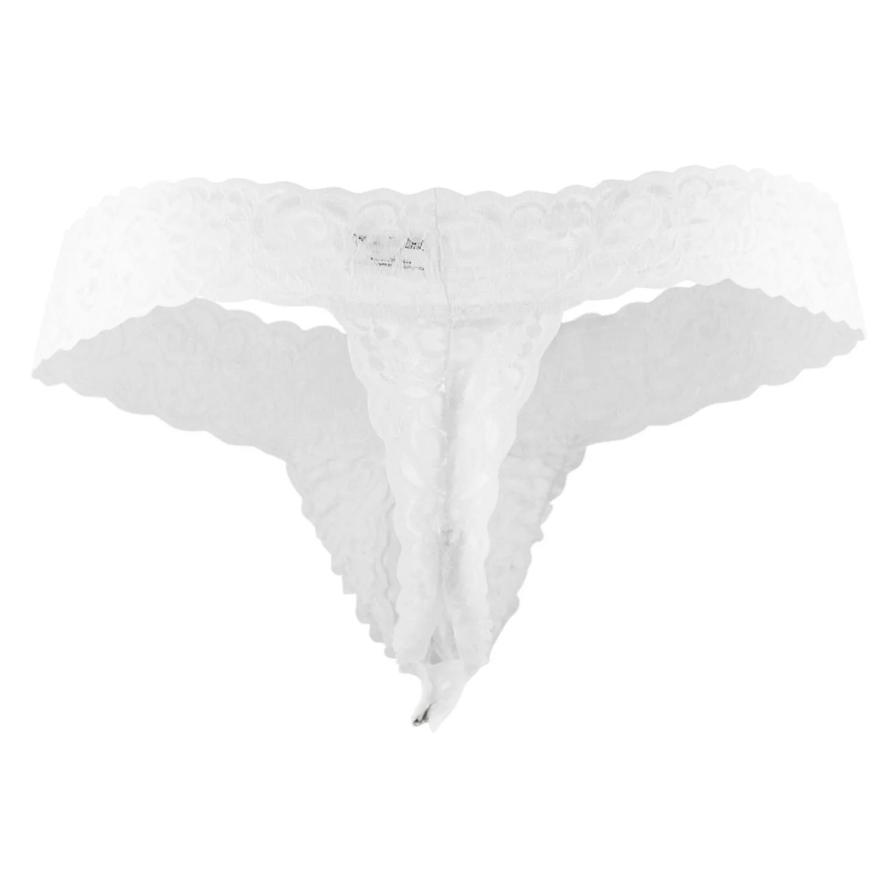 CandyMan 99315X Peek a Boo Lace Thongs Color White - Image 7