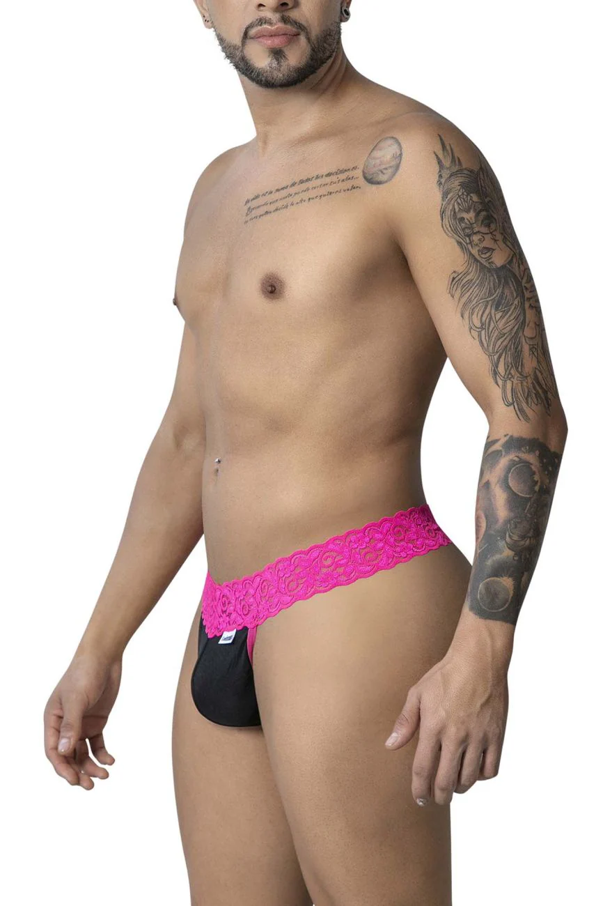 CandyMan 99370 Lace Thongs Color Hot Pink - Image 4