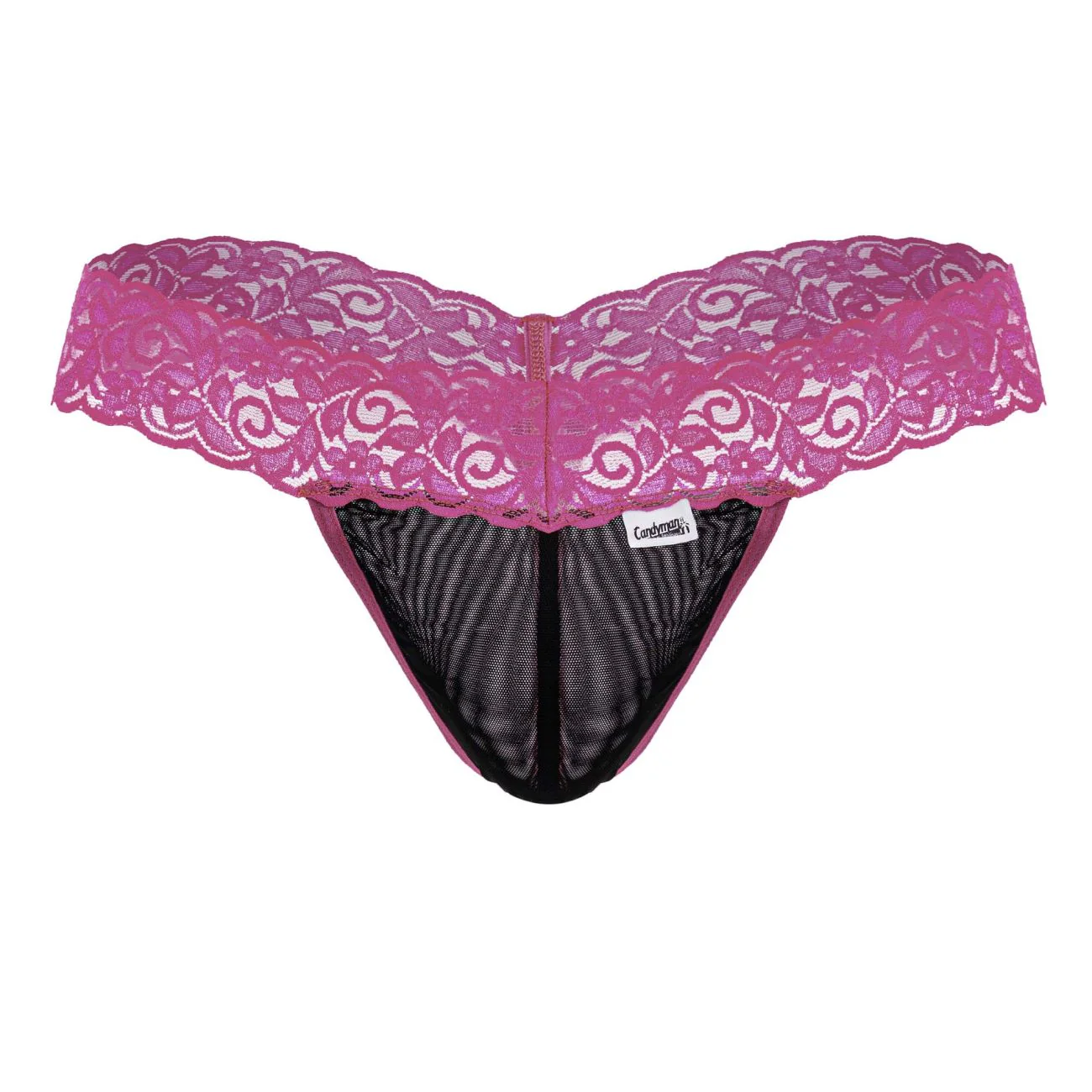 CandyMan 99370 Lace Thongs Color Hot Pink - Image 5