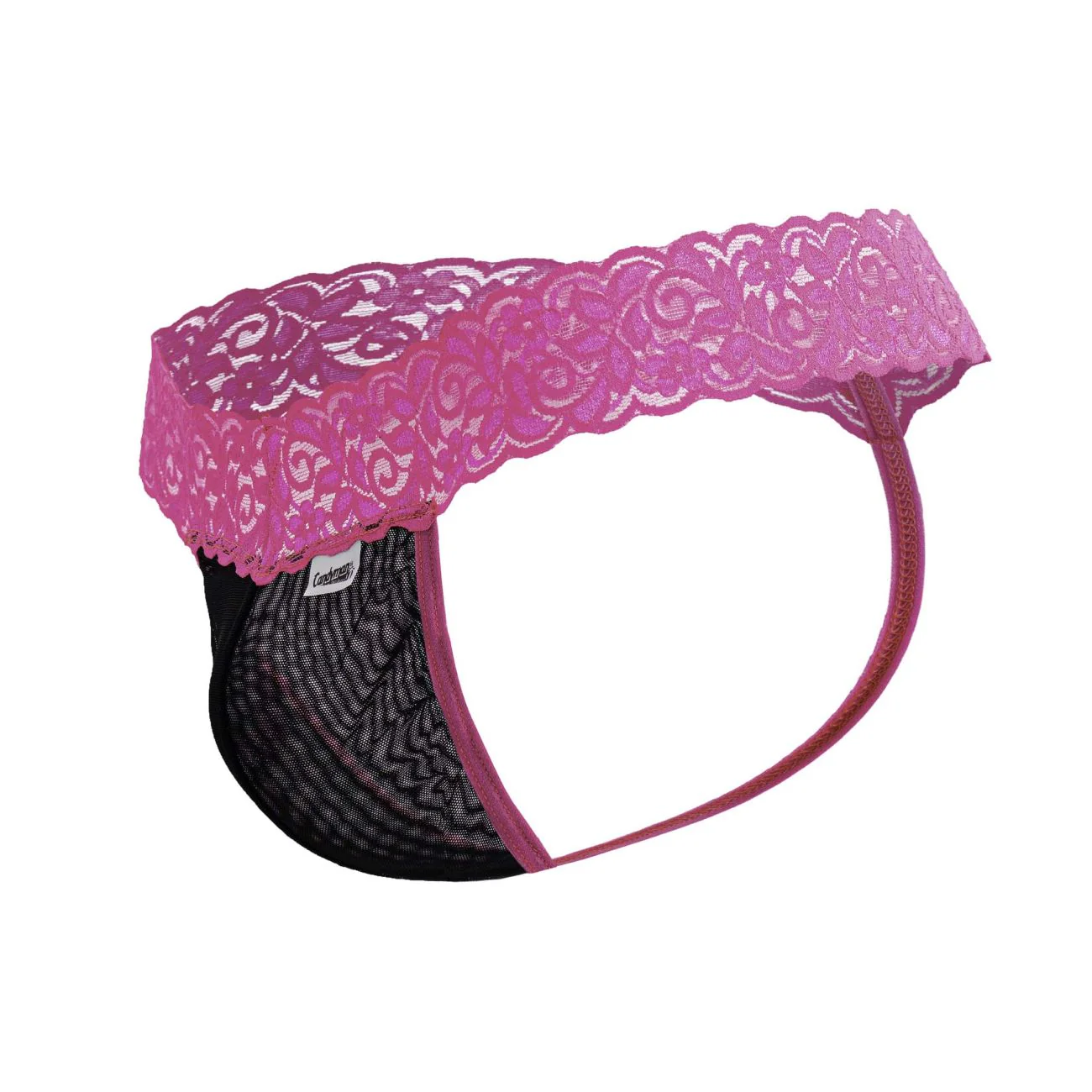 CandyMan 99370 Lace Thongs Color Hot Pink - Image 6