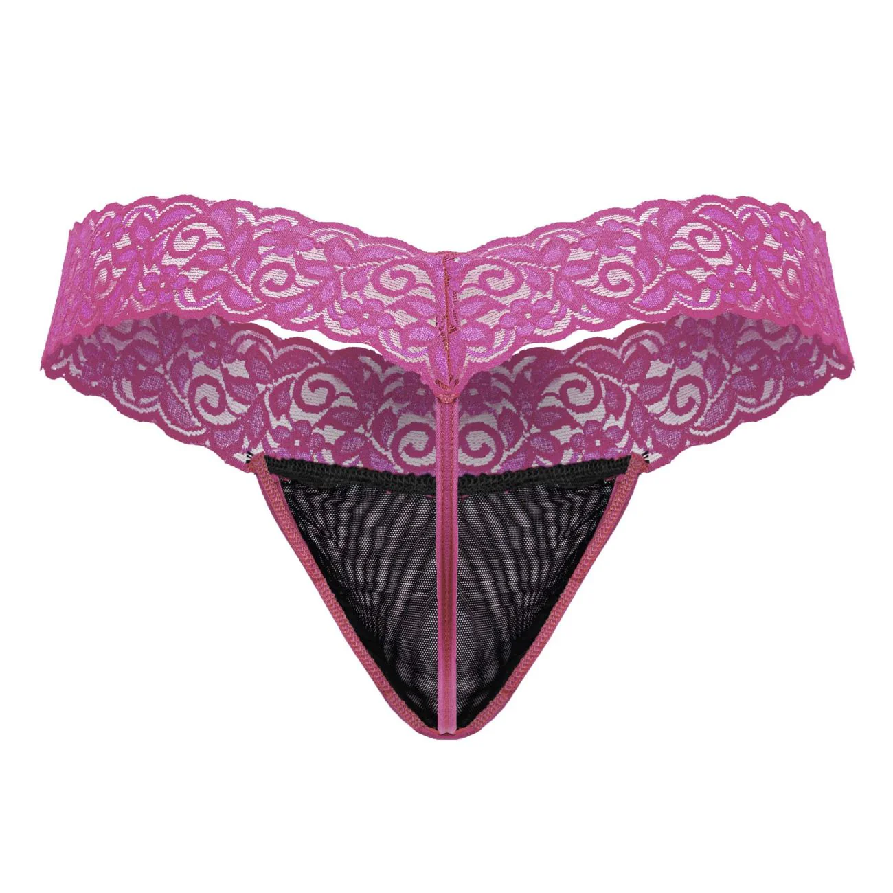 CandyMan 99370 Lace Thongs Color Hot Pink - Image 7