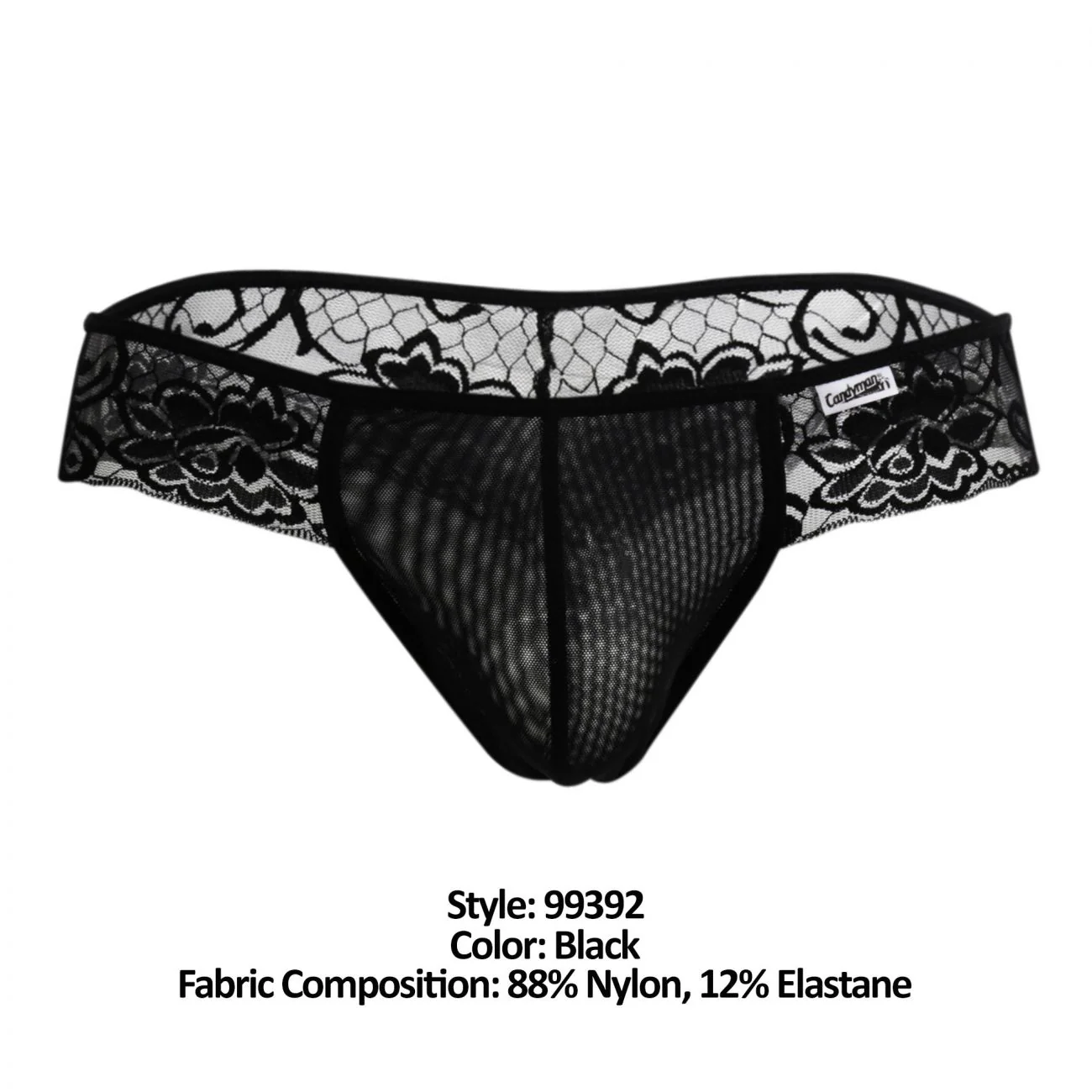 CandyMan 99392 Men's Underwear Lace Mesh Thongs Color Black - Image 8