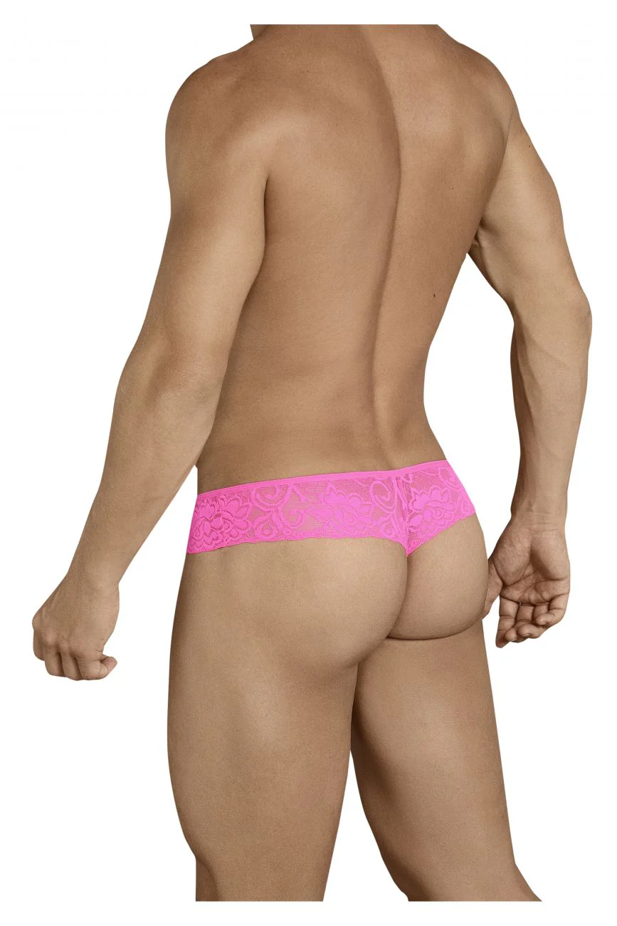 CandyMan 99392 Men's Underwear Lace Mesh Thongs Color Pink - Image 3