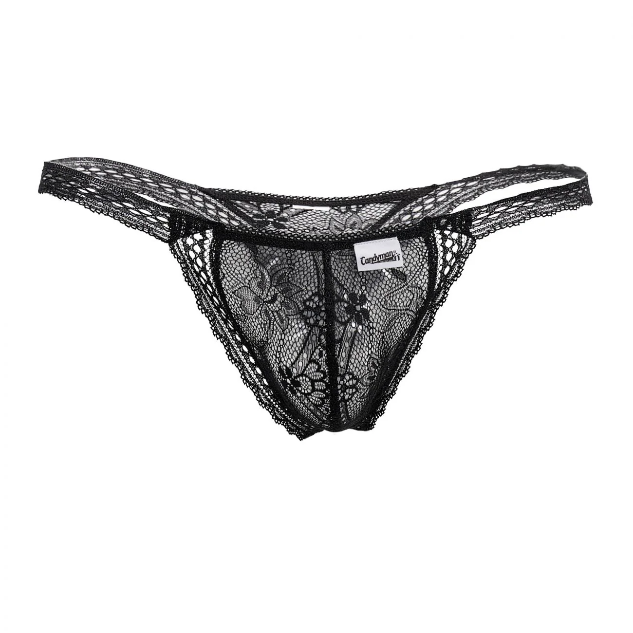 CandyMan 99420 Double Lace Thongs Color Black - Image 5