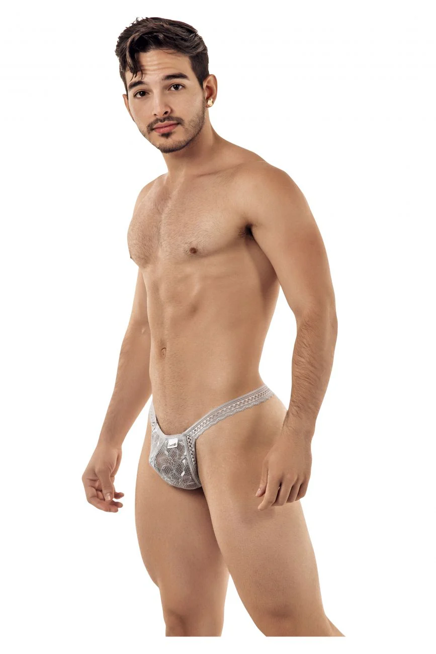 CandyMan 99420 Double Lace Thongs Color Gray - Image 4