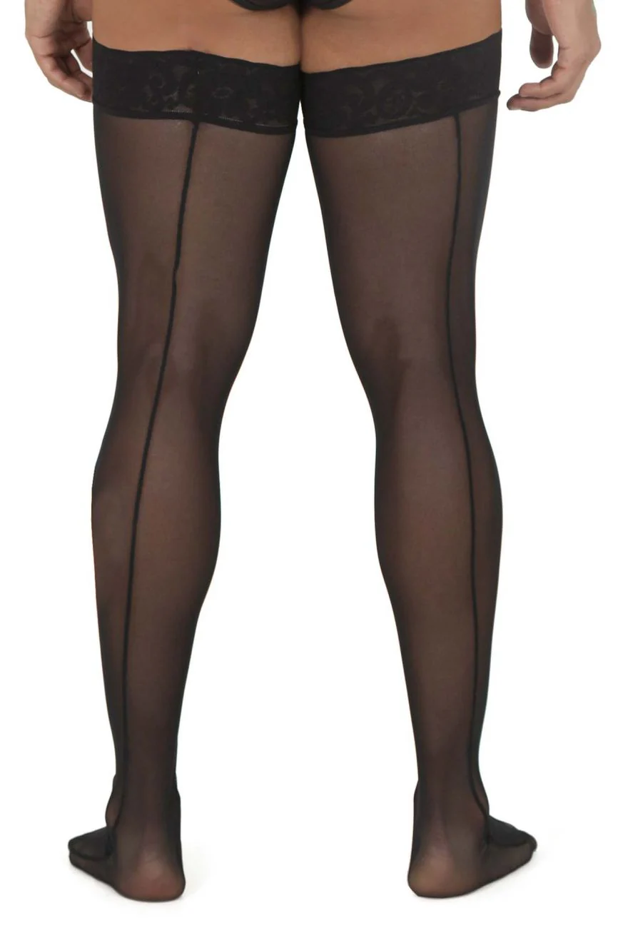 CandyMan 99533 Men's Mesh Thigh Highs Color Black - Image 6