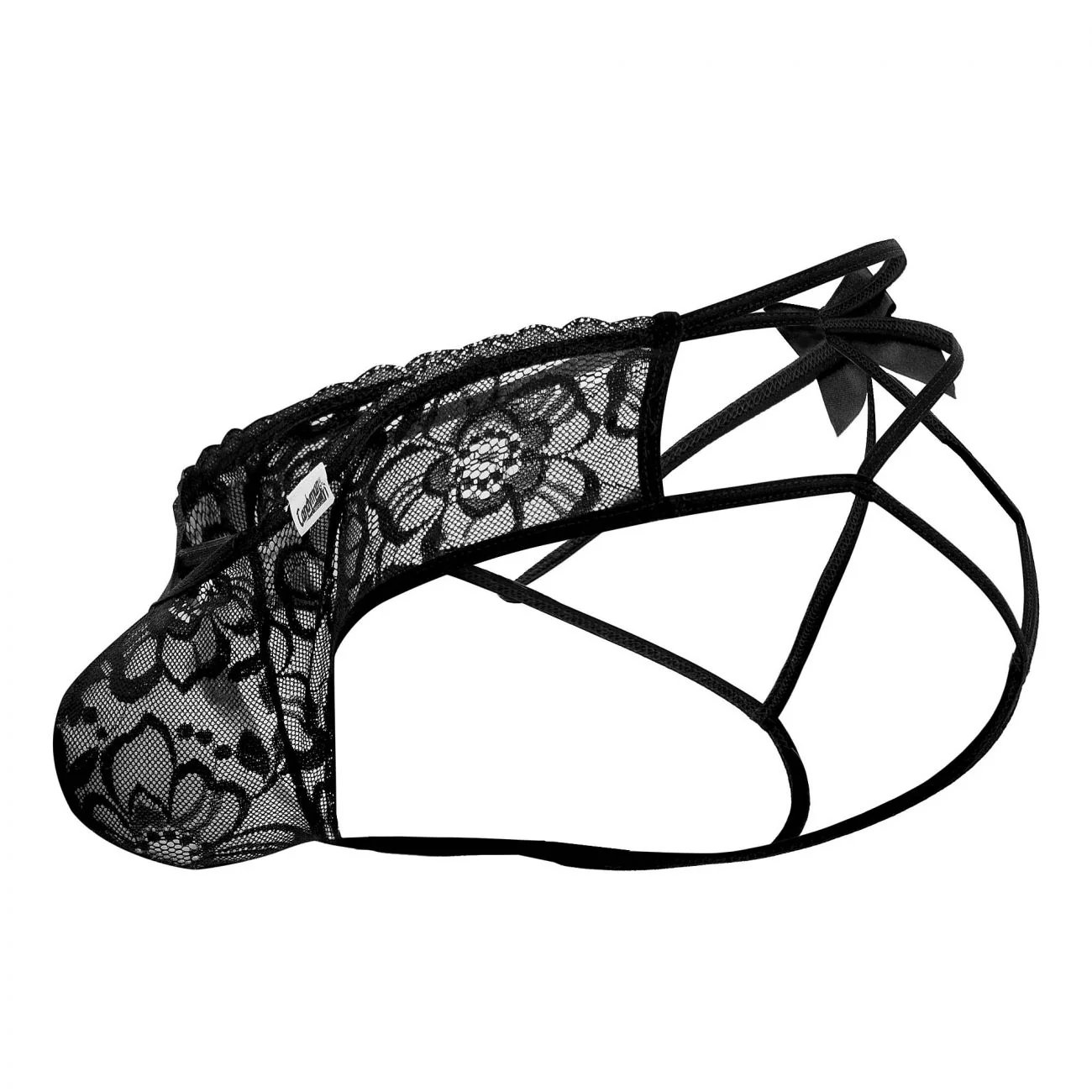 CandyMan 99535 Men's Underwear Bow & Lace Jockstrap Color Black - Image 6
