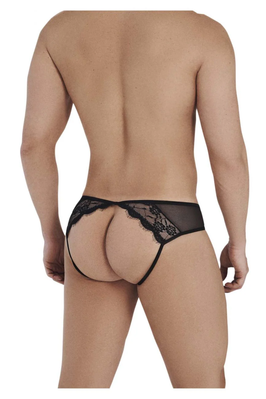 CandyMan 99538 Men's Underwear Lace Mesh Jockstrap Color Black - Image 3