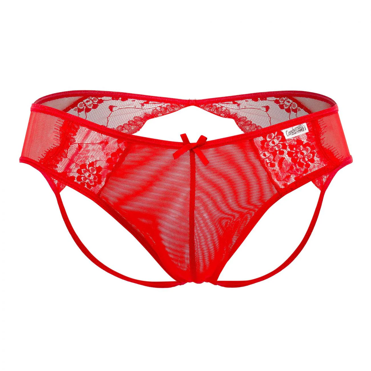 CandyMan 99538 Men's Underwear Lace Mesh Jockstrap Color Red - Image 5
