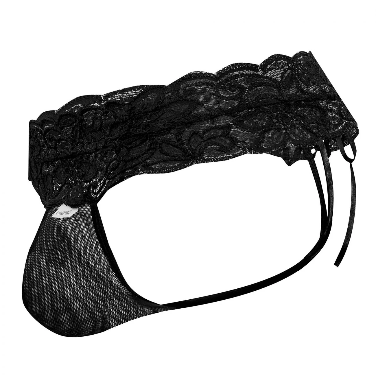 CandyMan 99595 Men's Underwear Lace Mesh Thongs Color Black - Image 6