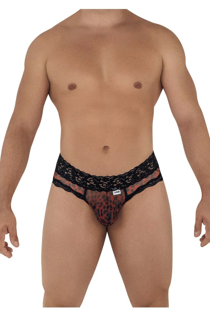 CandyMan 99596 Mesh-Lace Thongs Color Leopard Print - Image 2