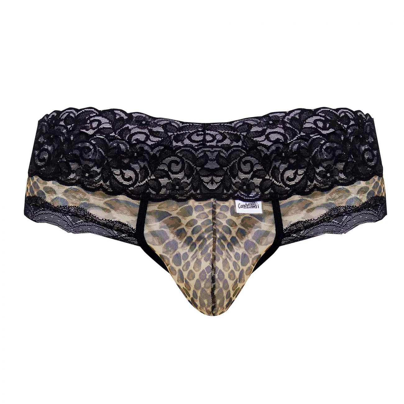 CandyMan 99596X Mesh-Lace Thongs Color Snake Print - Image 5