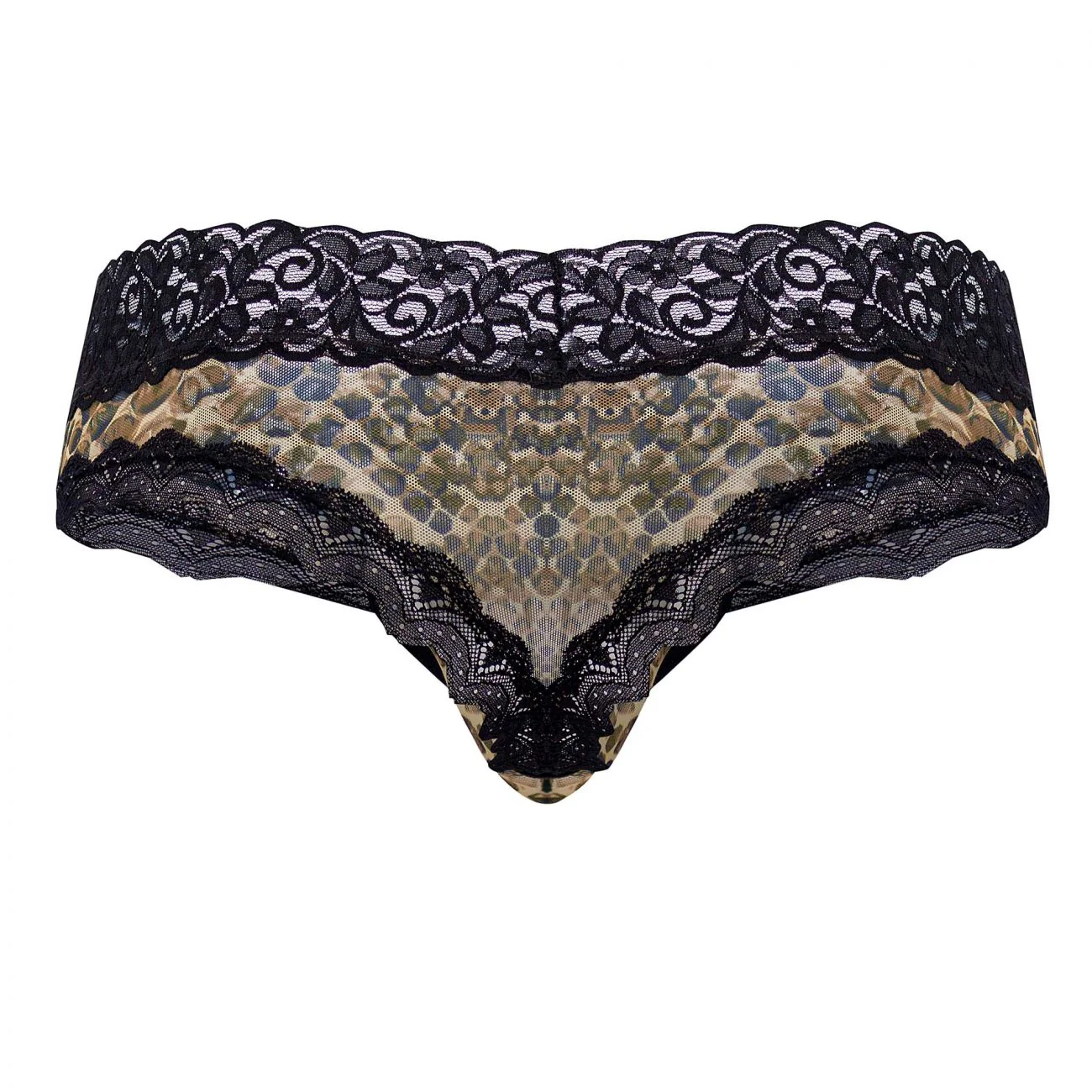 CandyMan 99596X Mesh-Lace Thongs Color Snake Print - Image 7