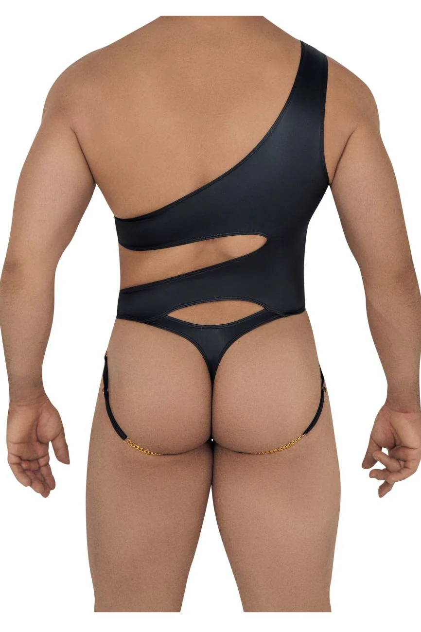 CandyMan 99597X One Shoulder Bodysuit Color Black - Image 3