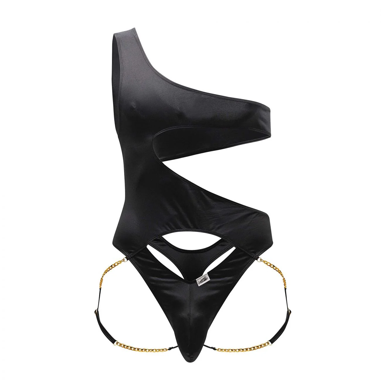 CandyMan 99597X One Shoulder Bodysuit Color Black - Image 5