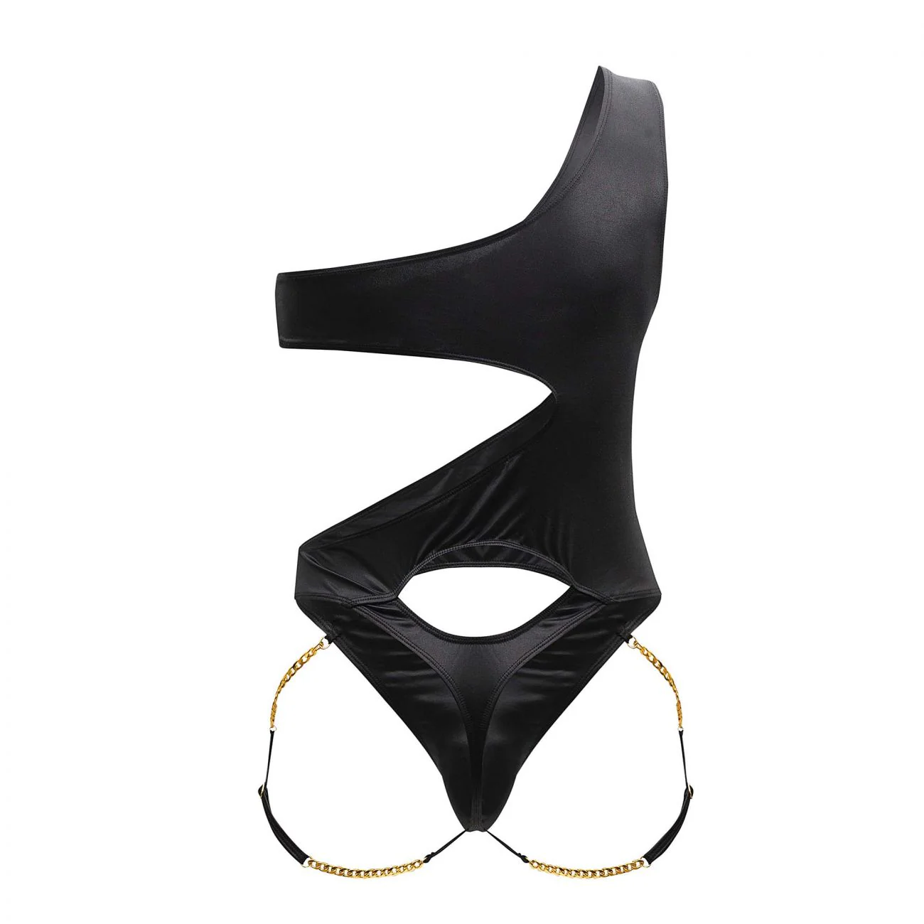 CandyMan 99597X One Shoulder Bodysuit Color Black - Image 7