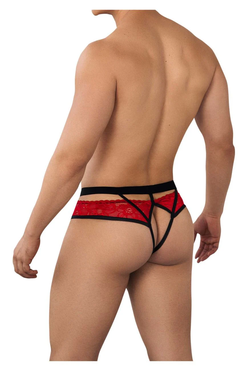 CandyMan 99627 Lace Jockstrap Color Red - Image 3