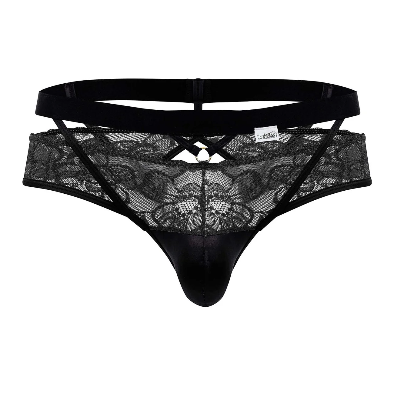 CandyMan 99627 Lace Jockstrap Color Black - Image 5