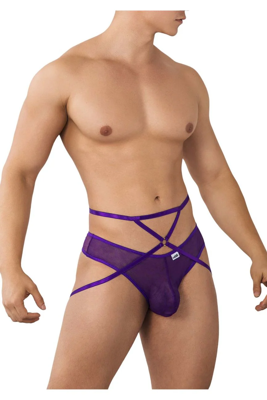 CandyMan 99640 Mesh Thongs Color Purple - Image 4