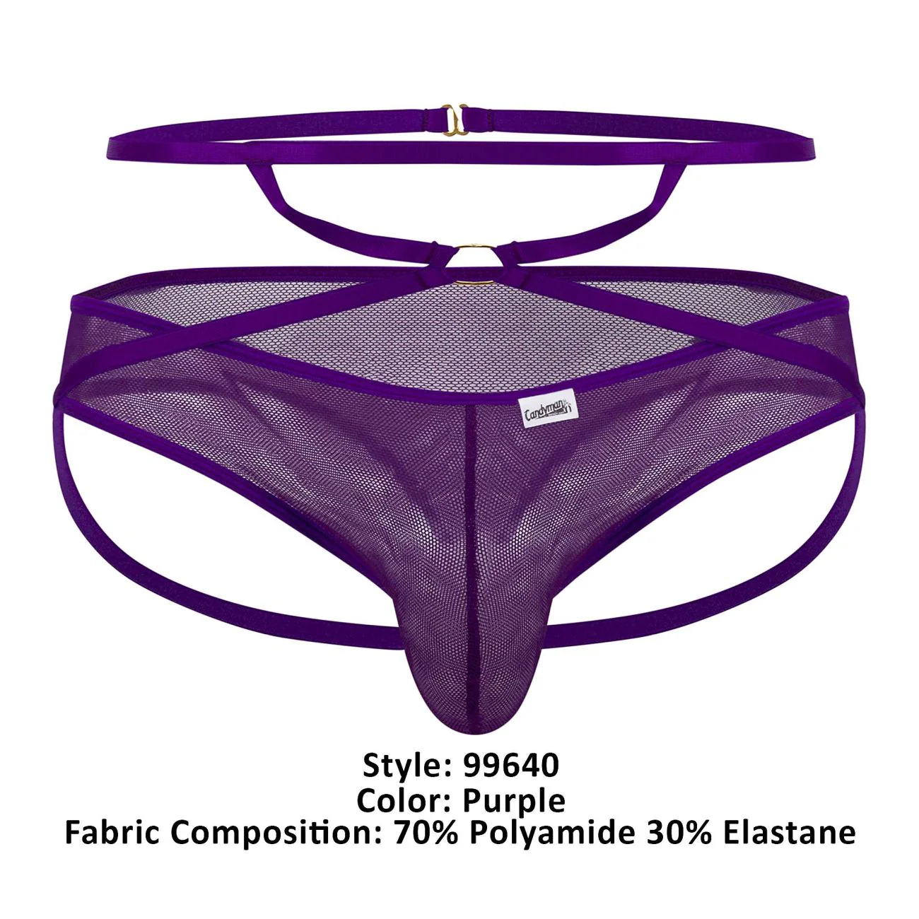 CandyMan 99640 Mesh Thongs Color Purple - Image 8