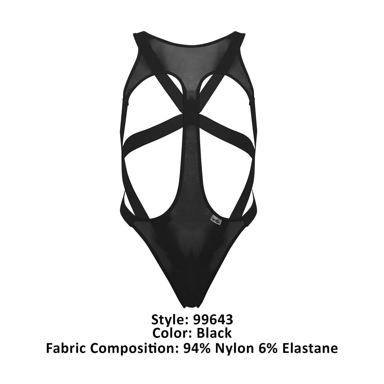 CandyMan 99643 Mesh Bodysuit Color Black - Image 8