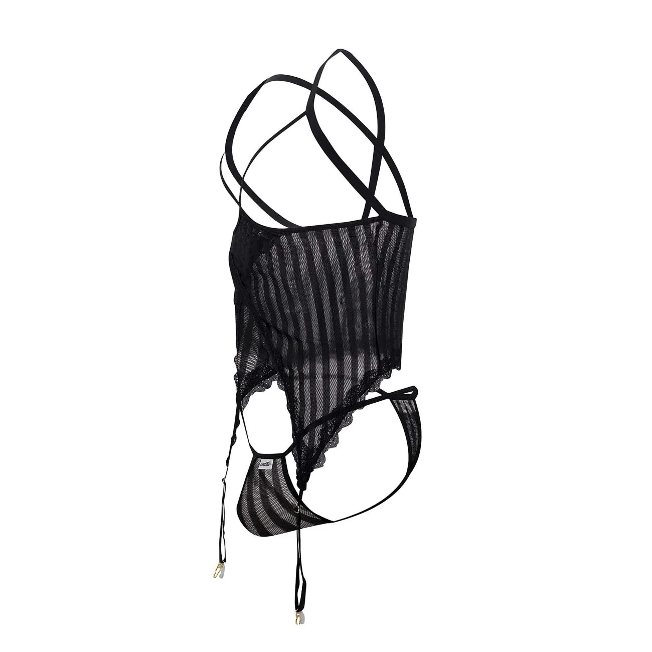 CandyMan 99654 Men's Underwear Two Piece Set Color Black Mesh - Image 6