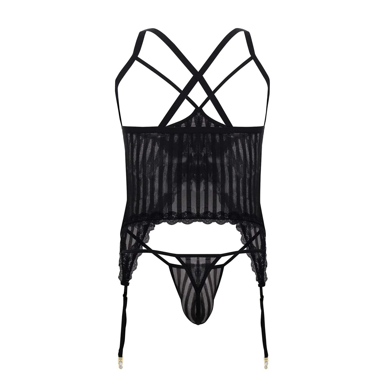 CandyMan 99654 Men's Underwear Two Piece Set Color Black Mesh - Image 7