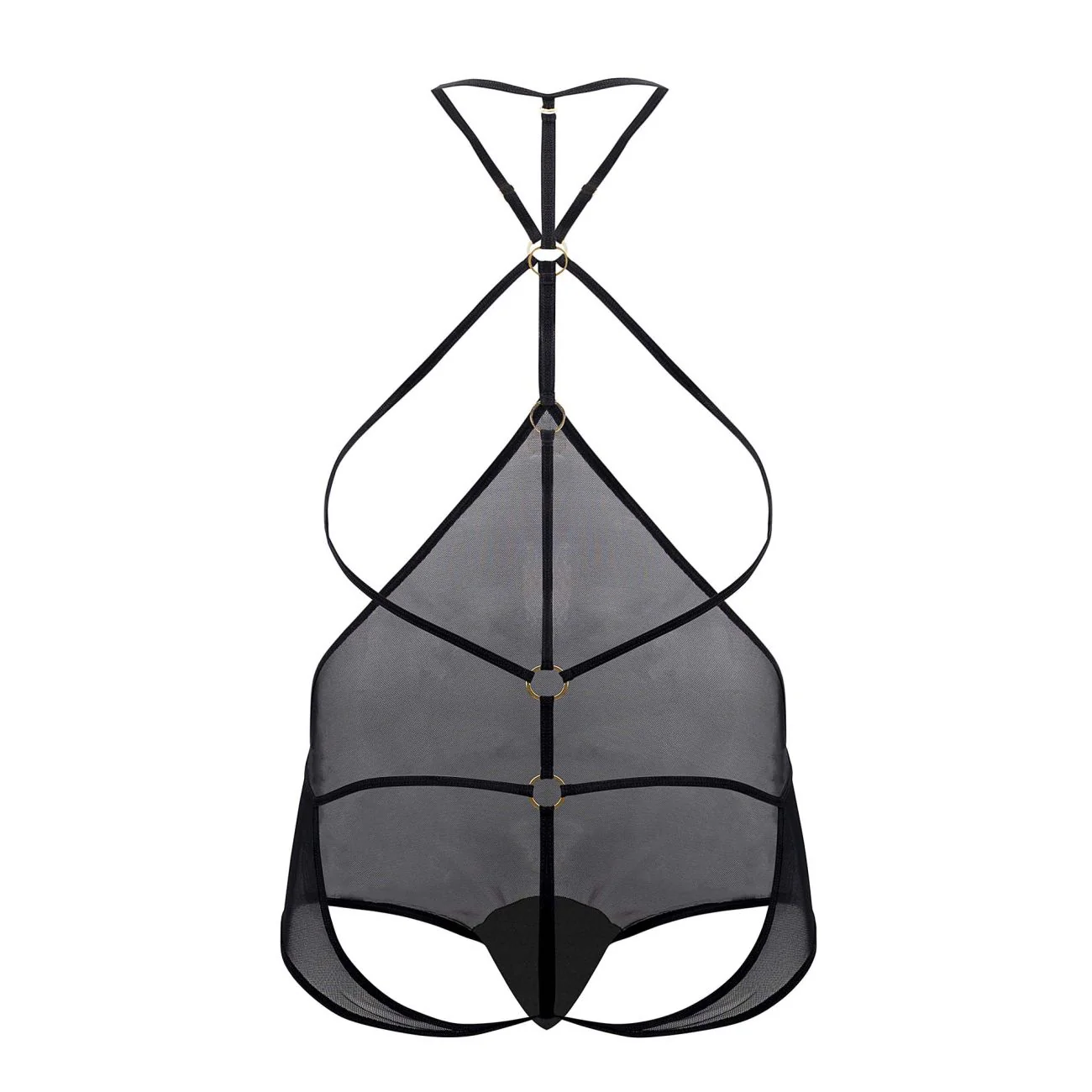 CandyMan 99662X Tulle Bodysuit Color Black - Image 7