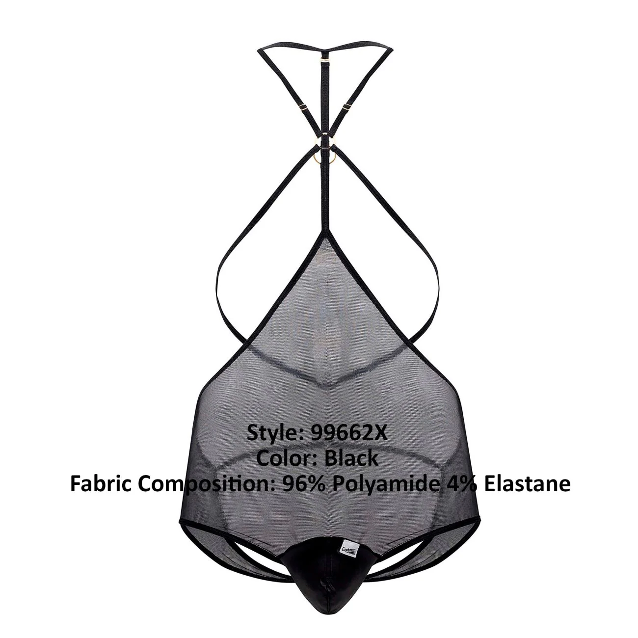 CandyMan 99662X Tulle Bodysuit Color Black - Image 8