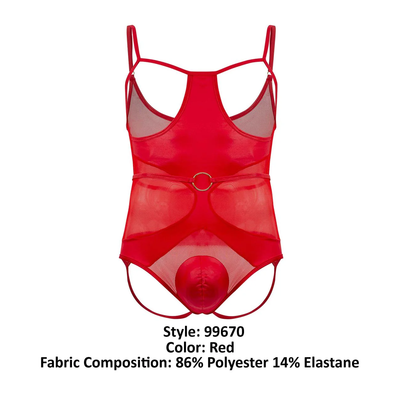 CandyMan 99670 Harness Bodysuit Color Red - Image 8