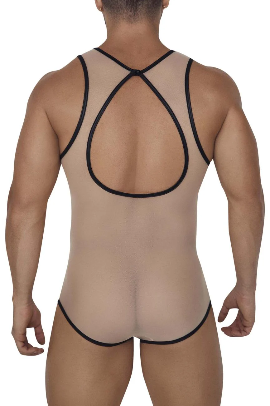 CandyMan 99683X Tulle Bodysuit Color Beige - Image 3
