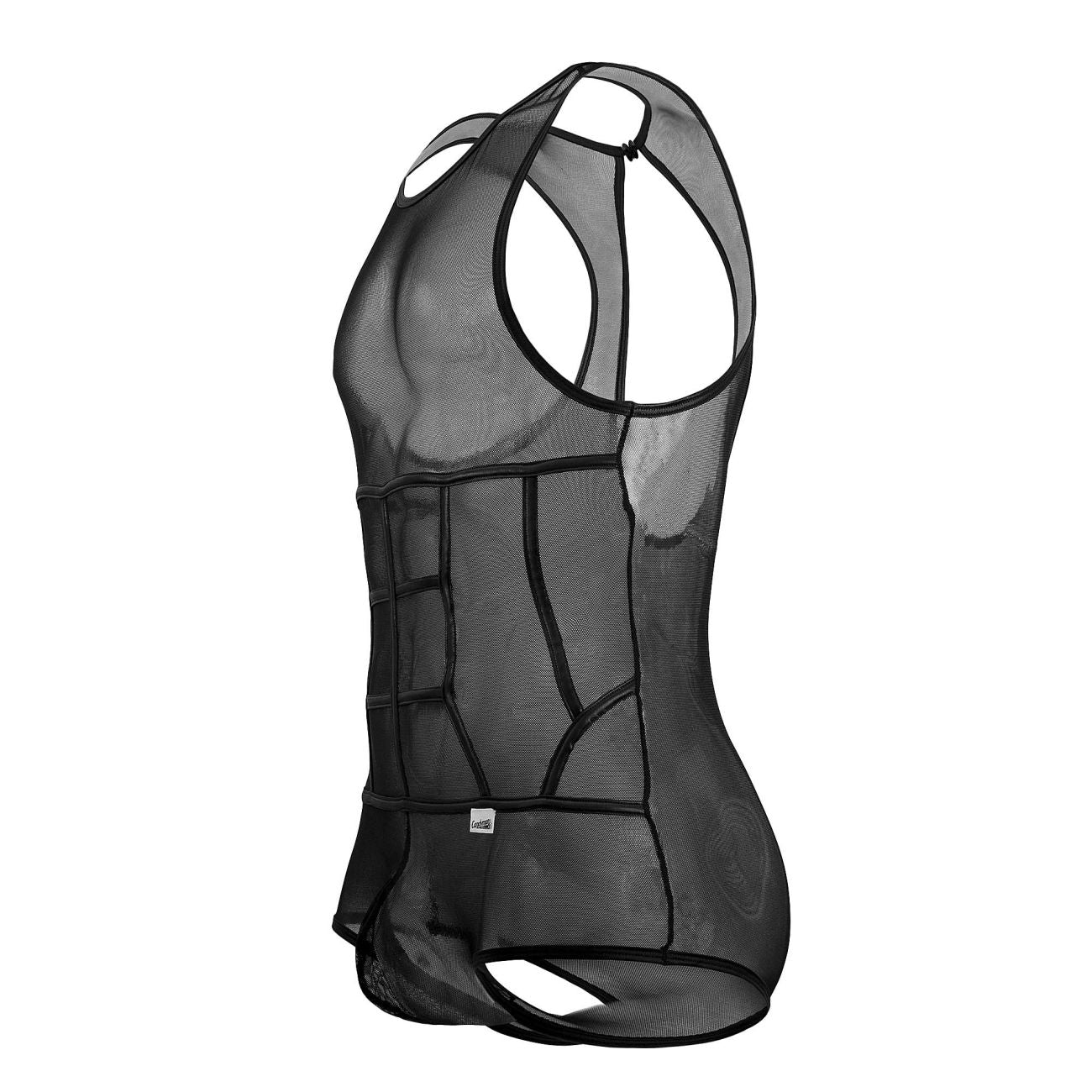 CandyMan 99683X Tulle Bodysuit Color Black - Image 6