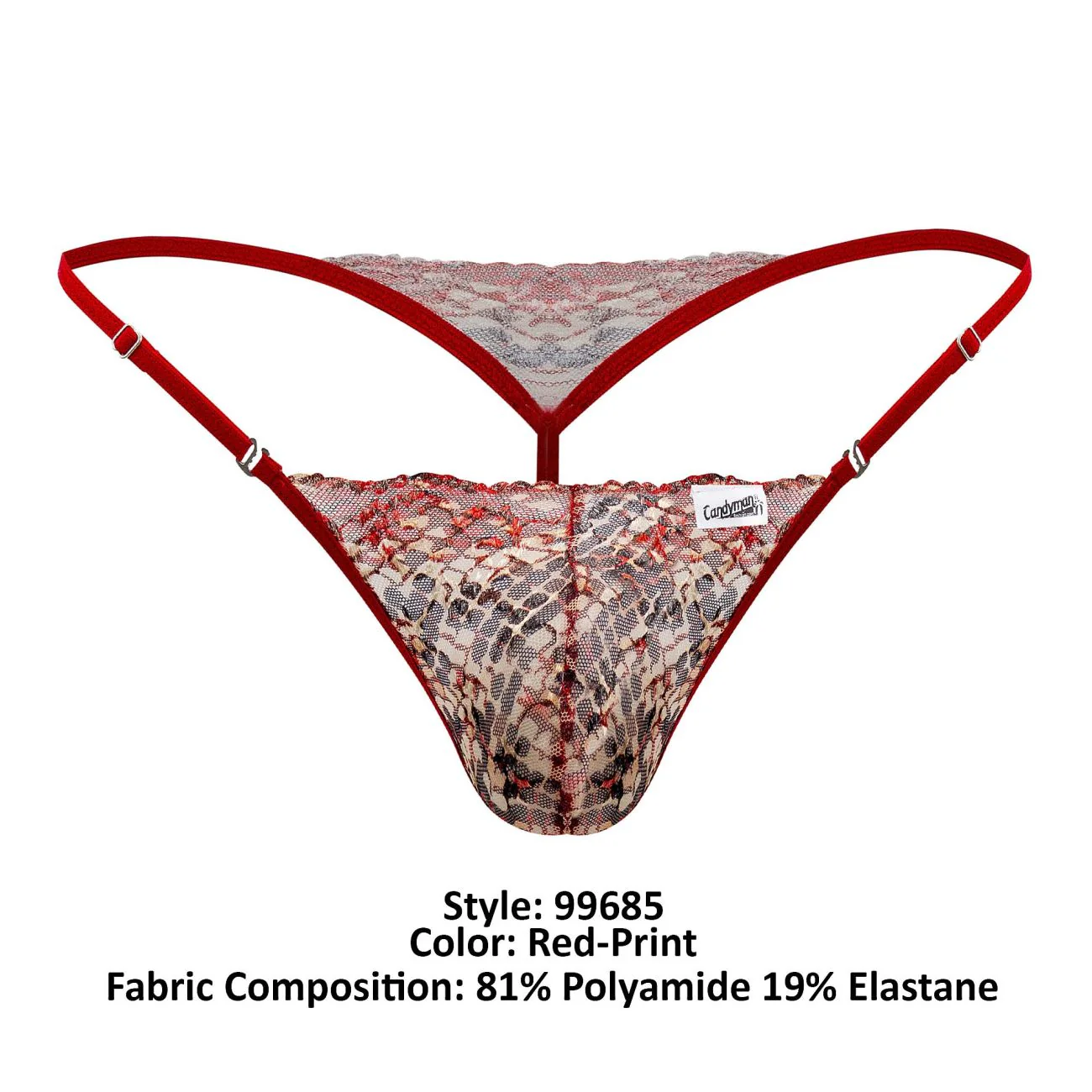 CandyMan 99685 Lace Thongs Color Red - Image 16