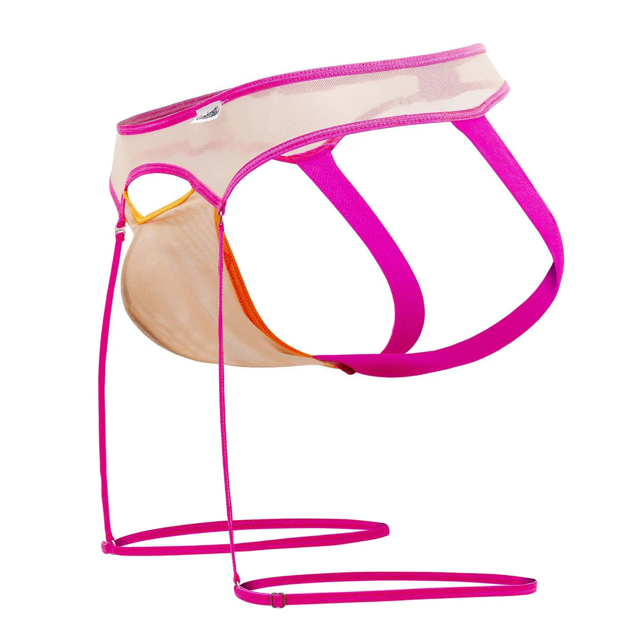 CandyMan 99687 Garter Jock Two Piece Set Color Beige-Neon - Image 6
