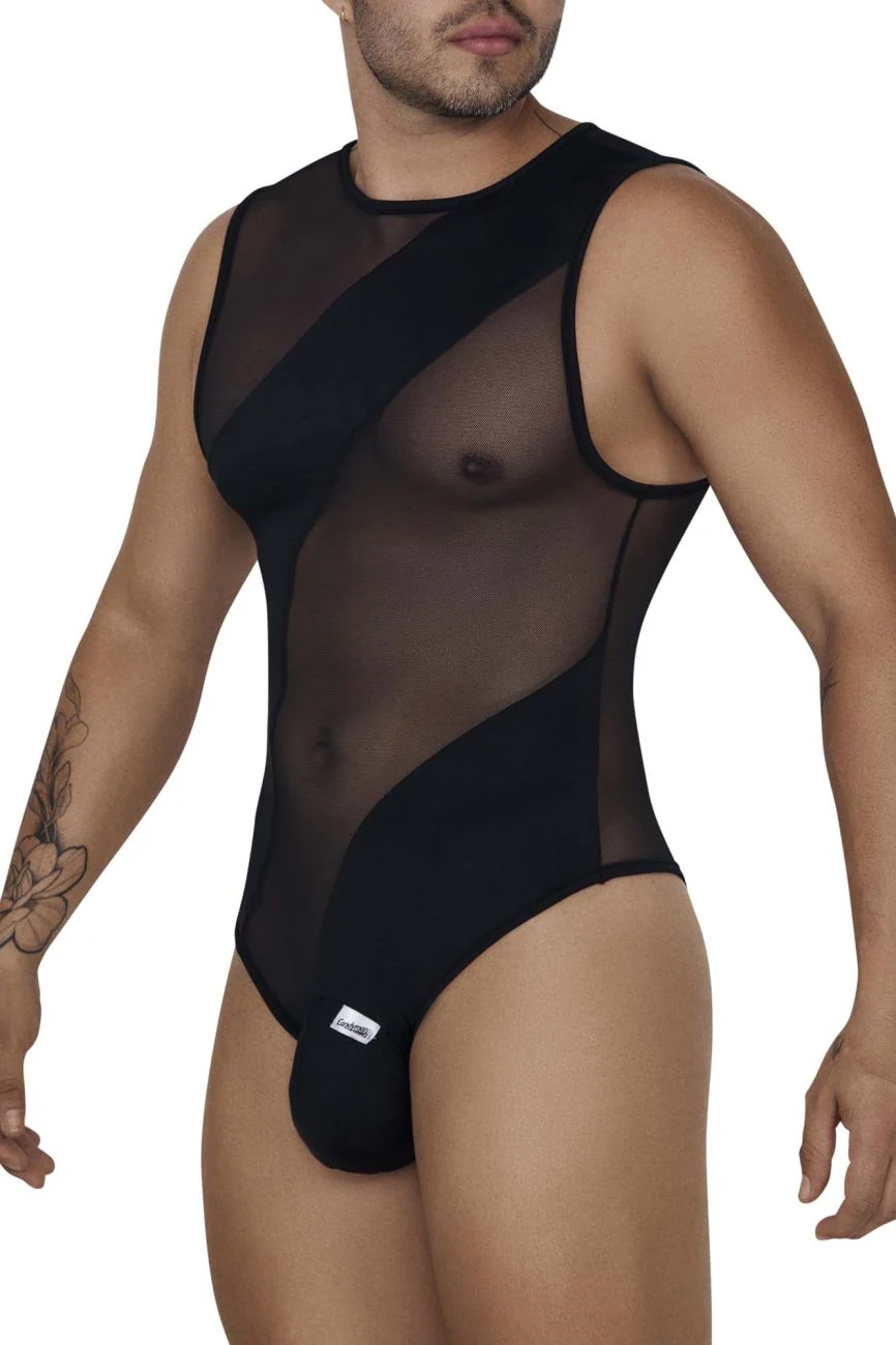 CandyMan 99699X Mesh Bodysuit Color Black - Image 4
