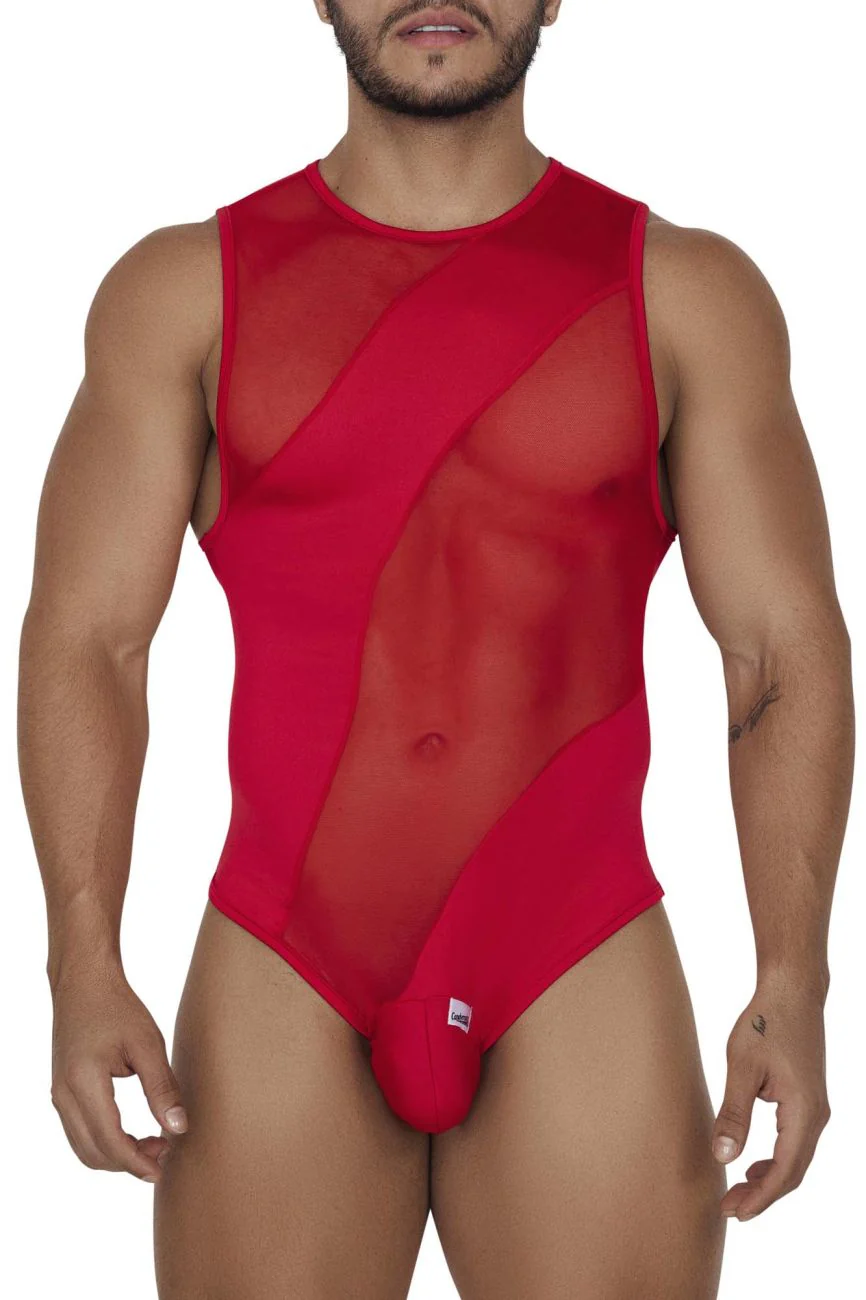 CandyMan 99699X Mesh Bodysuit Color Red - Image 2