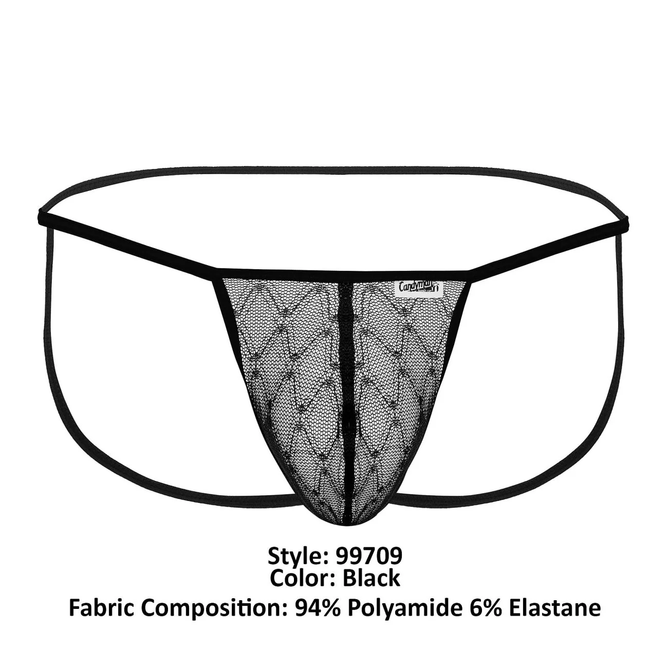 CandyMan 99709 Micro Lace Jockstrap Color Black - Image 8