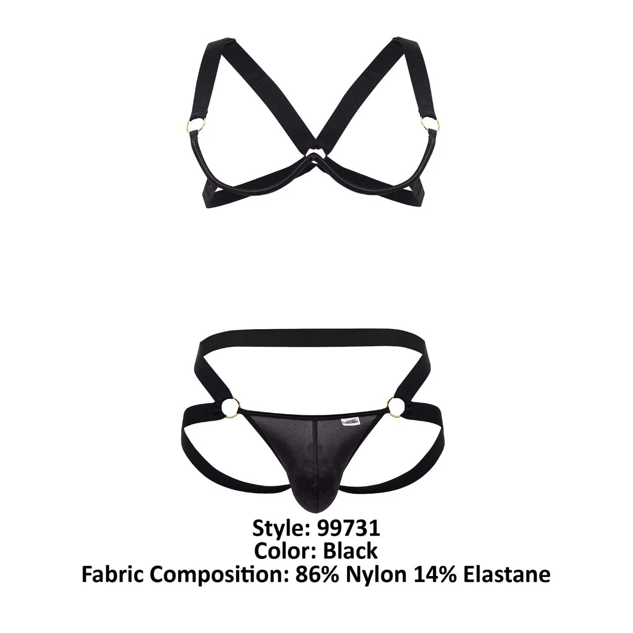 CandyMan 99731 Harness-Bra Two Piece Set Color Black - Image 8