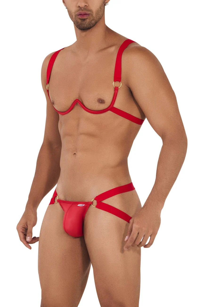 CandyMan 99731 Harness-Bra Two Piece Set Color Red - Image 4